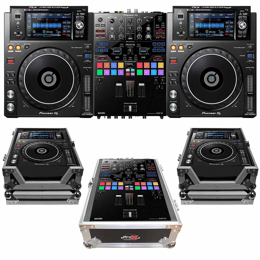 Pioneer DJM-S9 2-Channel Serato Mixer - (2) XDJ-1000MK2 Cases