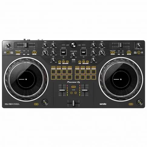 Pioneer DJ DDJ-REV1 2-Channel DJ Controller with Gemini AS-1500P 15" Active Speakers